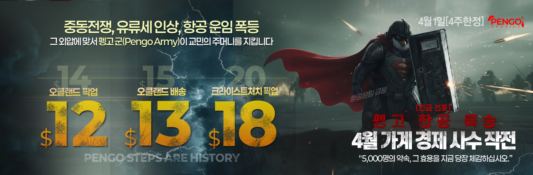 펭고 항공 특송 배너